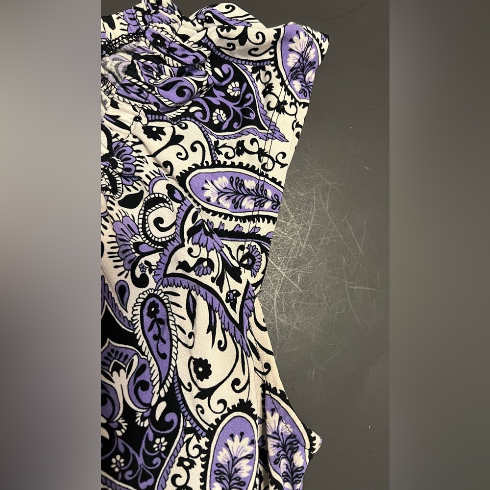 Apt 9 Womens Size S Purple & White Paisley Design Knee Length Dress Sleeveless - Picture 12 of 16